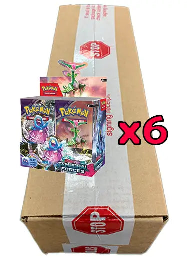 Pokemon TCG: Temporal Forces SV05 - Sealed Case (6 Booster Boxes) Double Sleeved Pokemon TCG: Temporal Forces SV05 - Sealed Case (6 Booster Boxes) Double Sleeved
