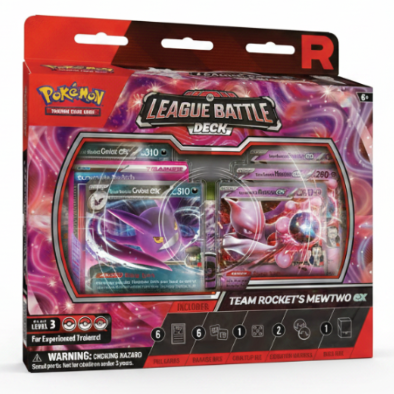 Pokémon League Battle Deck R Team Rocket's New Two 150 card deck in its original retail packaging, featuring a red and black box with a clear window displaying the deck contents.