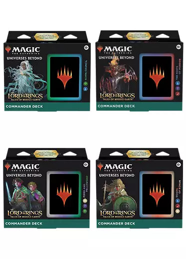 MTG: Lord Of The Rings: Tales of Middle Earth - Commander Decks x4 Double Sleeved MTG: Lord Of The Rings: Tales of Middle Earth - Commander Decks x4 Double Sleeved