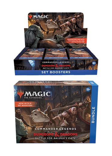 MTG: Commander Legends Battle for Baldur's Gate - Set Booster Box + Bu Double Sleeved MTG: Commander Legends Battle for Baldur's Gate - Set Booster Box + Bu Double Sleeved