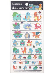 Pokemon Accessories: 4 Size Sticker Sheet - Starter Pokémon