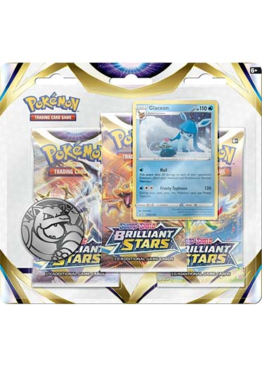 Pokemon TCG: Brilliant Stars - Glaceon 3-Pack Blister