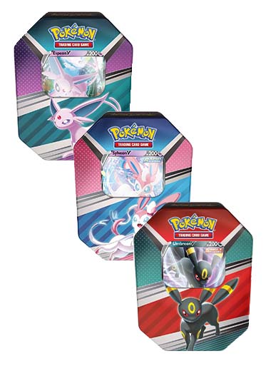 Pokémon TCG: V Heroes Tins - Espeon, Umbreon, Sylveon Set of 3