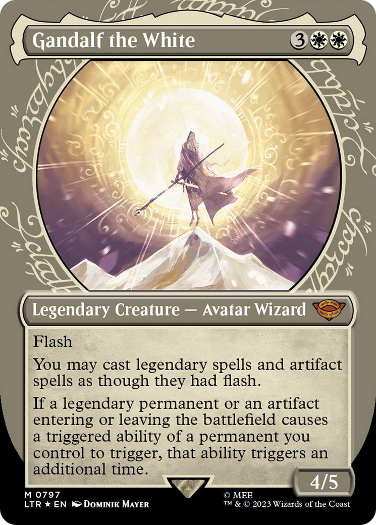 Gandalf the White (Showcase) (Surge Foil) (LTR-797) - The Lord of the Rings: Tales of Middle-earth: (Showcase) (Borderless) Foil