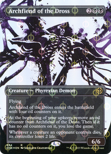 Archfiend of the Dross (Showcase) (Step-and-Compleat Foil) (ONE-434) - Phyrexia: All Will Be One: (Showcase) (Borderless) Foil