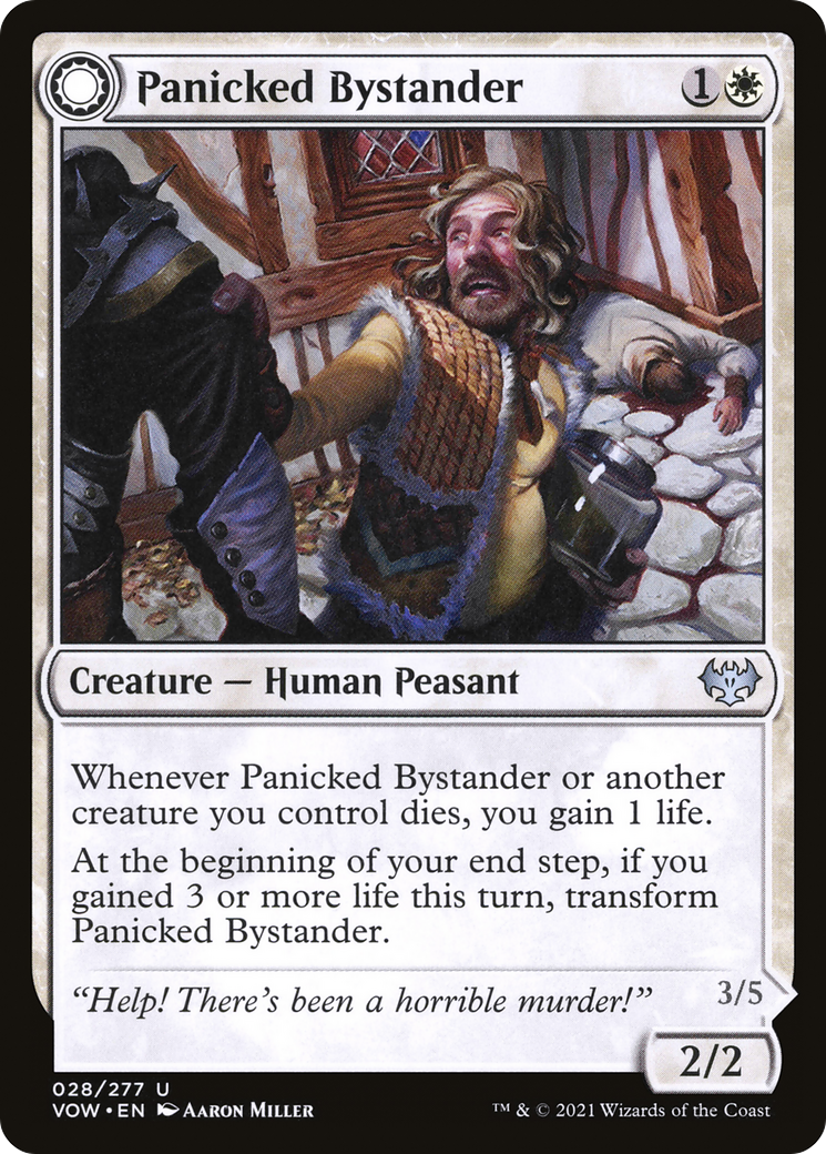 Panicked Bystander (VOW-028) - Innistrad: Crimson Vow: (Double Faced Transform) Foil