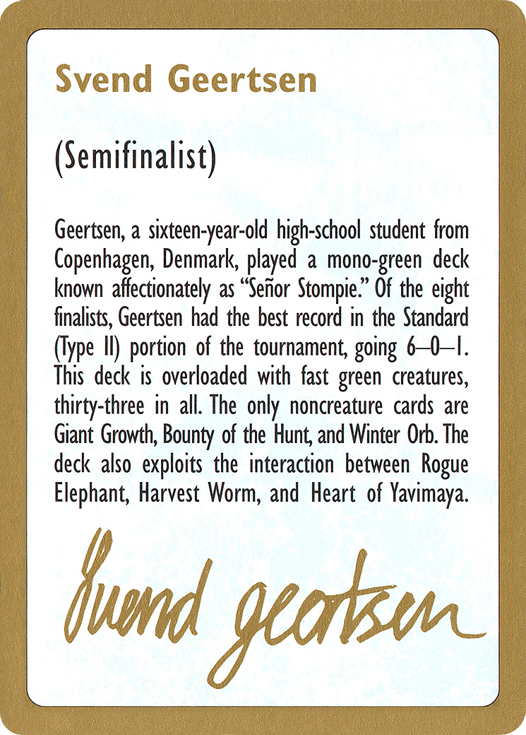 Svend Geertsen Bio (WCD-) - World Championship Decks 1997