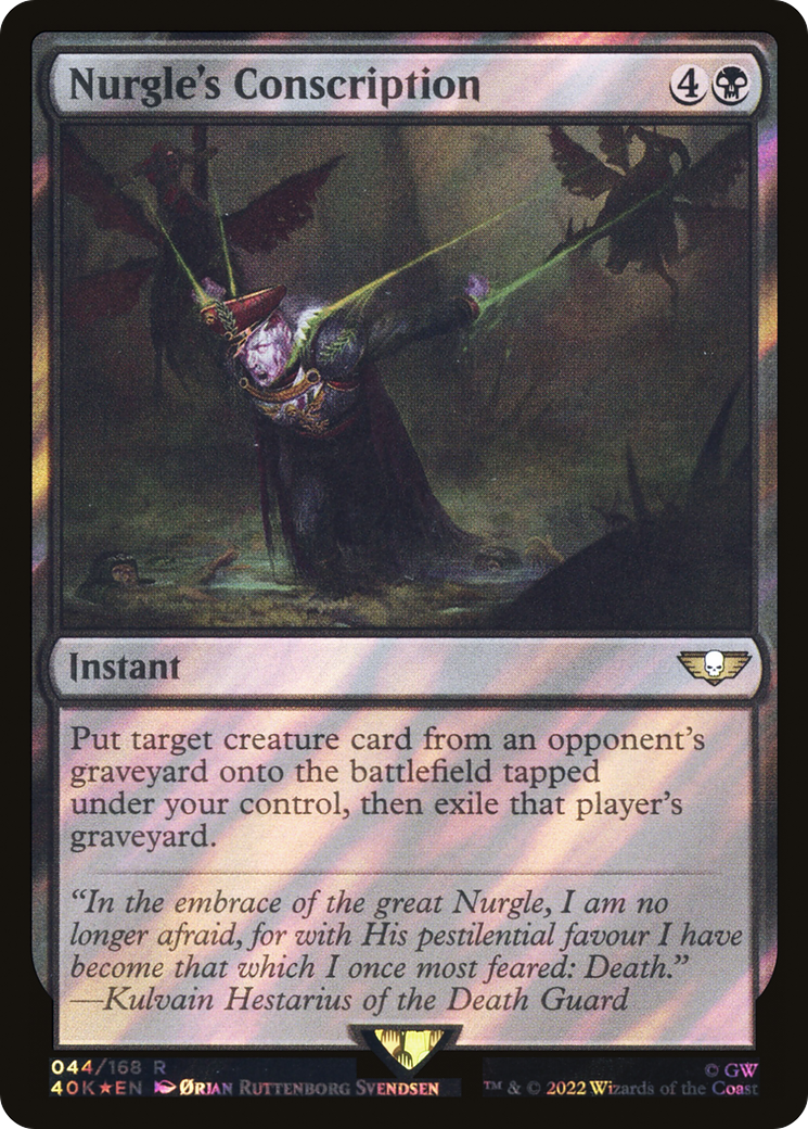 Nurgle's Conscription (Surge Foil) (40K-44★) - Warhammer 40,000 Commander Foil