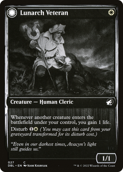 Lunarch Veteran (DBL-027) - Innistrad: Double Feature: (Double Faced Transform) Foil
