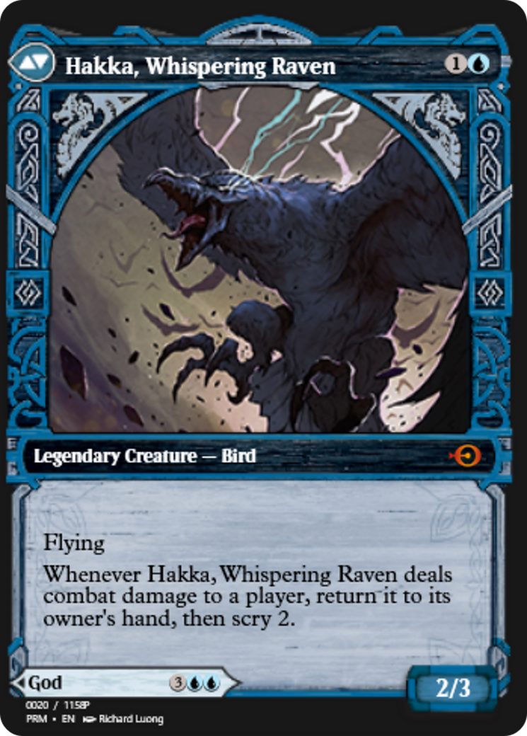Alrund, God of the Cosmos // Hakka, Whispering Raven (PRM-88238) - Magic Online Promos