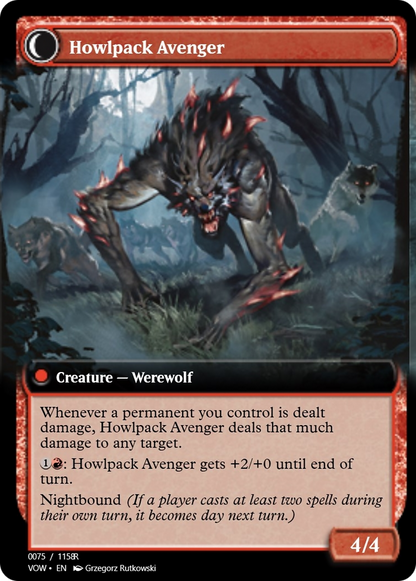 Ill-Tempered Loner // Howlpack Avenger (PRM-95389) - Magic Online Promos Foil