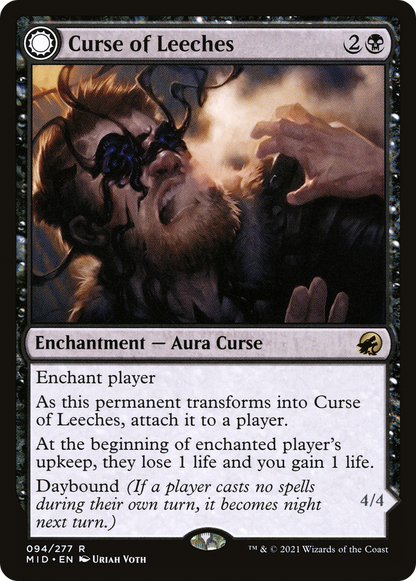 Curse of Leeches (MID-094) - Innistrad: Midnight Hunt: (Double Faced Transform)