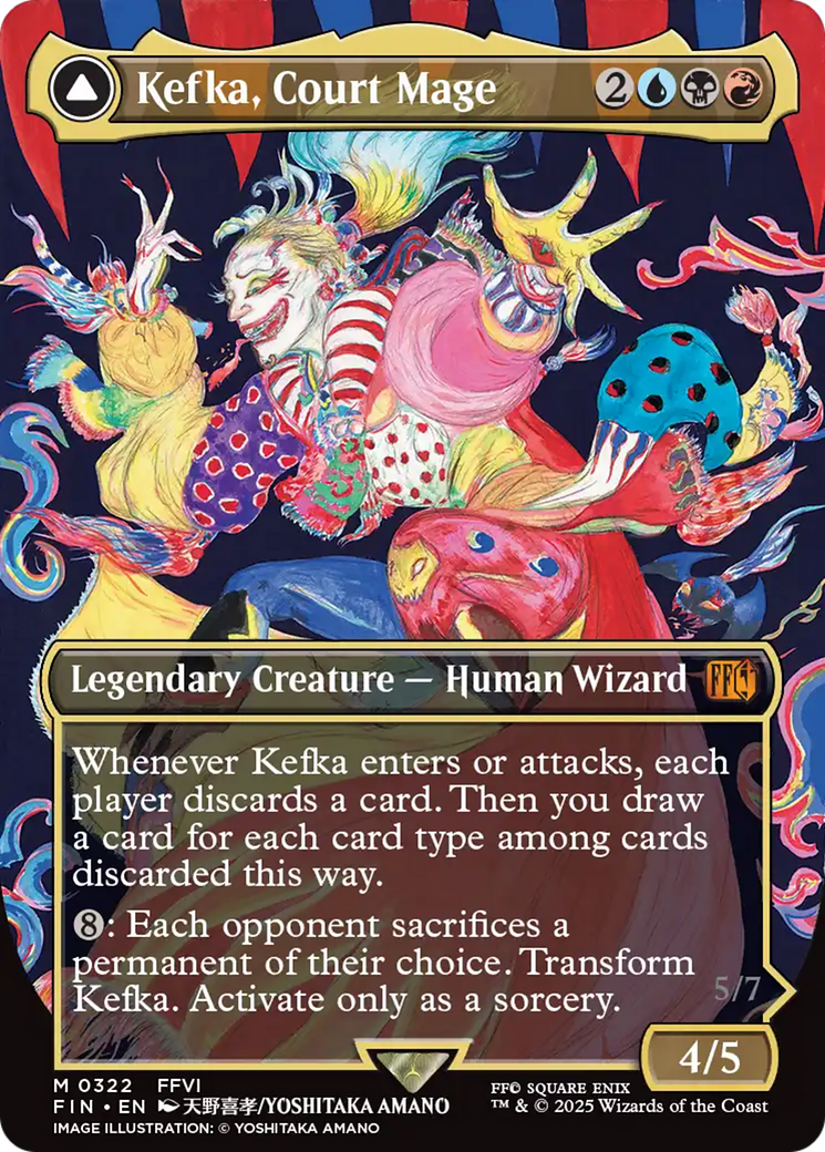 Kefka, Court Mage // Kefka, Ruler of Ruin (FIN-322) - FINAL FANTASY (Borderless)