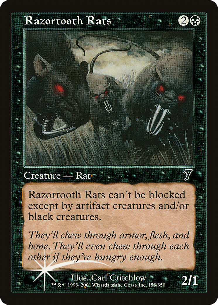 Razortooth Rats (7ED-158★) - Seventh Edition Foil