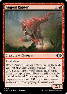 Amped Raptor (Ripple Foil) (MH3-513) - Modern Horizons 3 Foil
