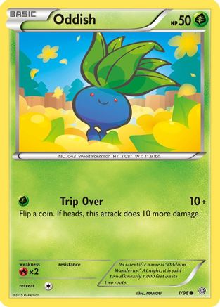 Oddish 001/98  - Reverse Holofoil XY  Ancient Origins - Common