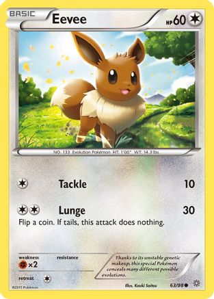 Eevee 063/98  - Reverse Holofoil XY  Ancient Origins - Common