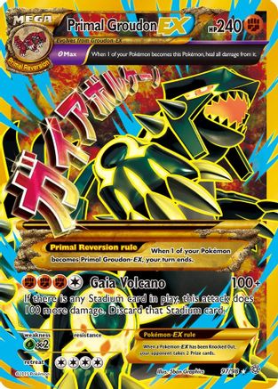 Primal Groudon EX (Shiny Full Art) 097/98  - Holofoil XY  Ancient Origins - Ultra Rare