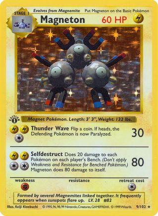 Magneton 009/102  - 1st Edition Holofoil Base Set Shadowless - Holo Rare