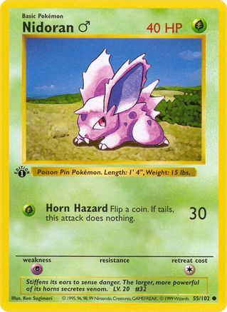Nidoran M 055/102  - Unlimited Base Set Shadowless - Common