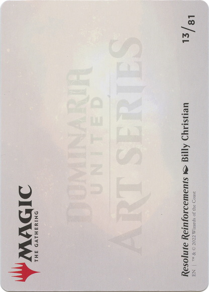 Resolute Reinforcements // Resolute Reinforcements (ADMU-013) - Dominaria United Art Series (Borderless) Foil