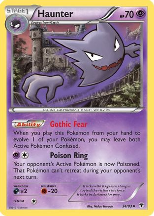 Haunter 034/83  - Reverse Holofoil Generations - Uncommon
