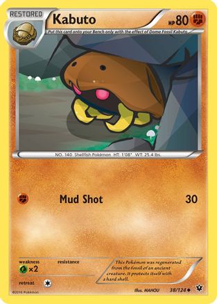Kabuto 038/124  - Reverse Holofoil XY  Fates Collide - Uncommon