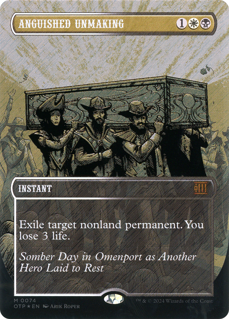 Anguished Unmaking (Textured Foil) (OTP-074) - Breaking News (Borderless) Foil
