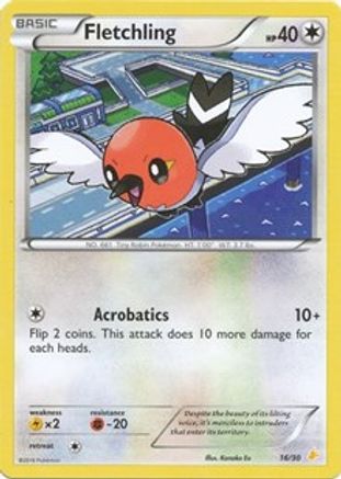 Fletchling 016  XY Trainer Kit Pikachu Libre & Suicune - Common