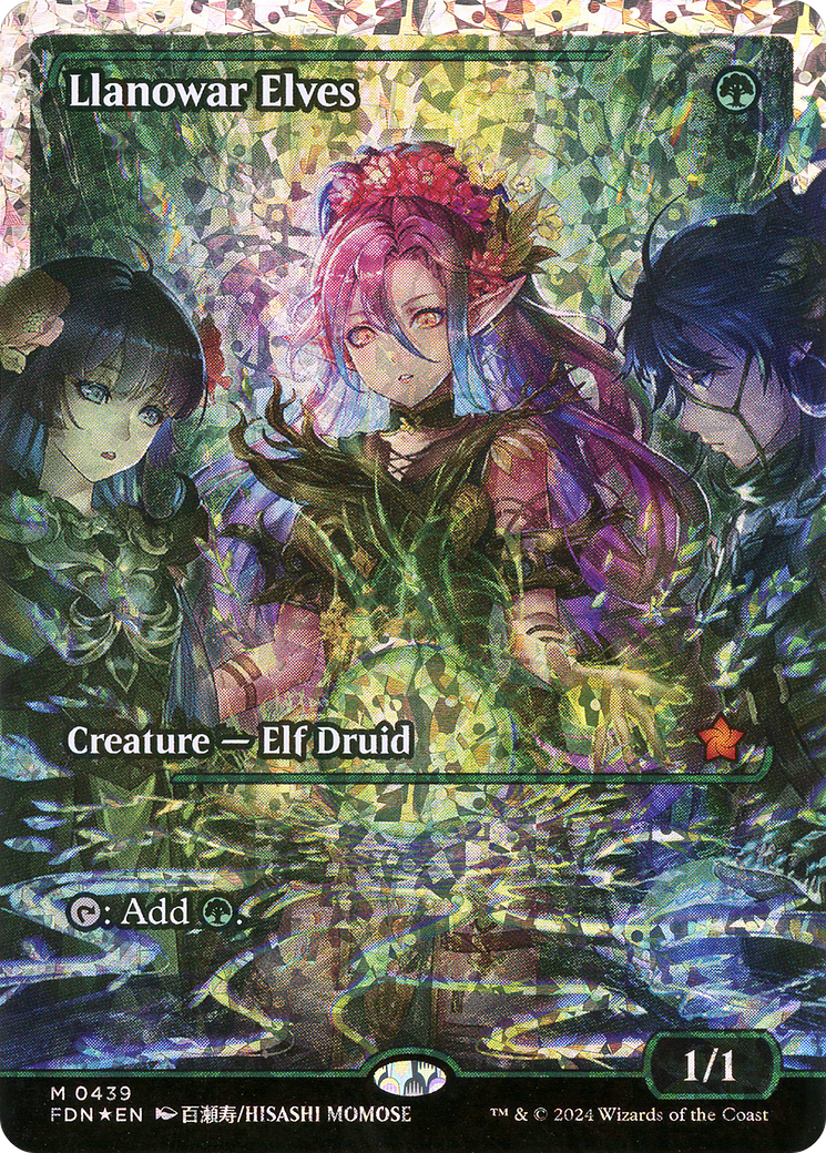Llanowar Elves (FDN-439) - Foundations: (Showcase) Foil