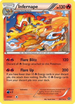 Infernape 020/114  - Reverse Holofoil XY  Steam Siege - Holo Rare