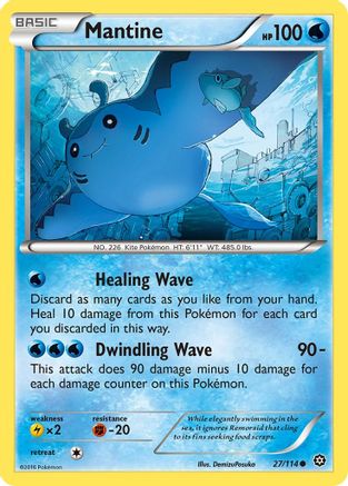 Mantine 027/114  - Reverse Holofoil XY  Steam Siege - Common