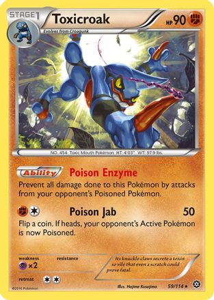 Toxicroak 059/114  - Reverse Holofoil XY  Steam Siege - Rare