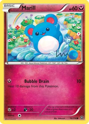 Marill 076/114  - Reverse Holofoil XY  Steam Siege - Common
