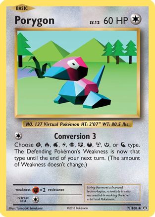 Porygon 071/108  - Reverse Holofoil XY  Evolutions - Uncommon