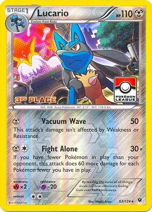 Lucario 063/124  - Reverse Holofoil League & Championship Cards - Promo