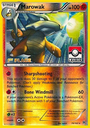 Marowak 078/162  - Reverse Holofoil League & Championship Cards - Promo