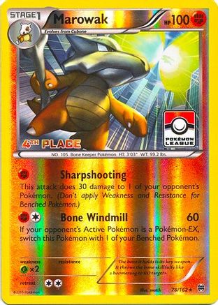 Marowak 078/162  - Reverse Holofoil League & Championship Cards - Promo