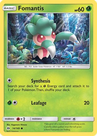Fomantis 014/149  - Reverse Holofoil SM Base Set - Common