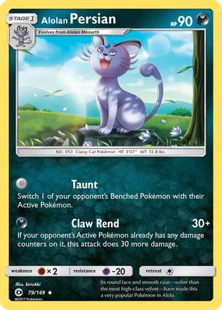 Alolan Persian 079/149  - Reverse Holofoil SM Base Set - Uncommon