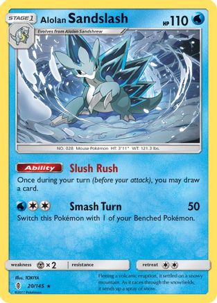 Alolan Sandslash 020/145  - Reverse Holofoil SM  Guardians Rising - Rare