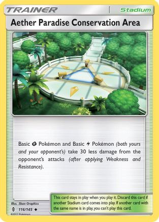Aether Paradise Conservation Area 116/145  - Reverse Holofoil SM  Guardians Rising - Uncommon