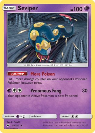 Seviper 050/147  SM  Burning Shadows - Uncommon