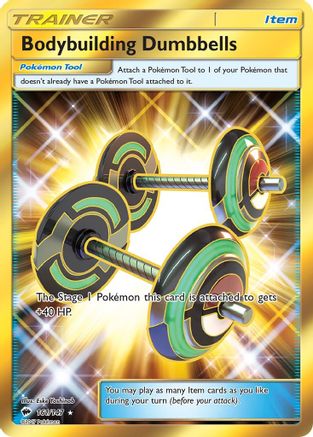 Bodybuilding Dumbbells (Secret) 161  - Holofoil SM  Burning Shadows - Secret Rare