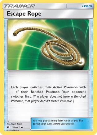 Escape Rope 114/147  SM  Burning Shadows - Uncommon