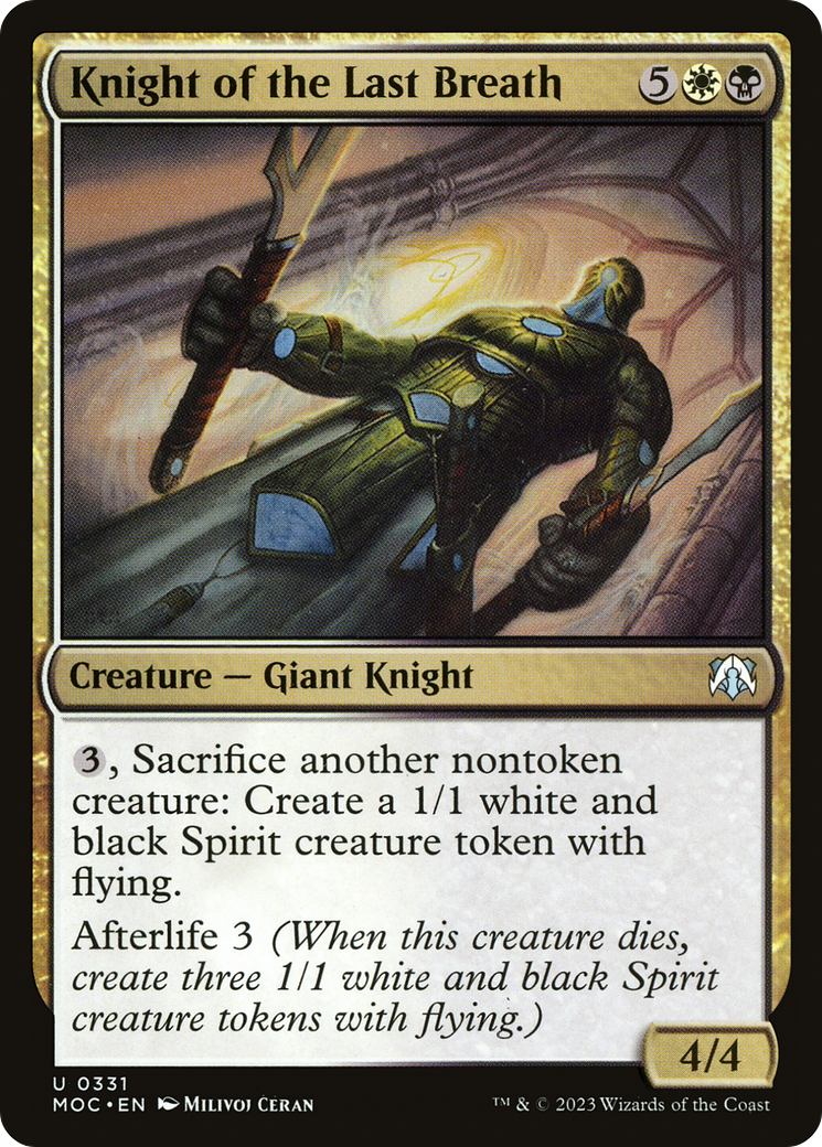 Knight of the Last Breath⁣ - Commander: March of the Machine⁣ (Uncommon)⁣ [331]