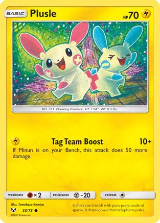 Plusle 033/73  - Reverse Holofoil Shining Legends - Common