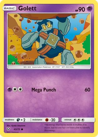 Golett 043/73  - Reverse Holofoil Shining Legends - Common