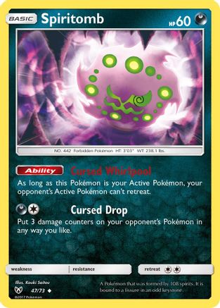 Spiritomb 047  - Reverse Holofoil Shining Legends - Uncommon