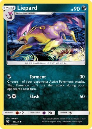 Liepard 049  - Reverse Holofoil Shining Legends - Uncommon